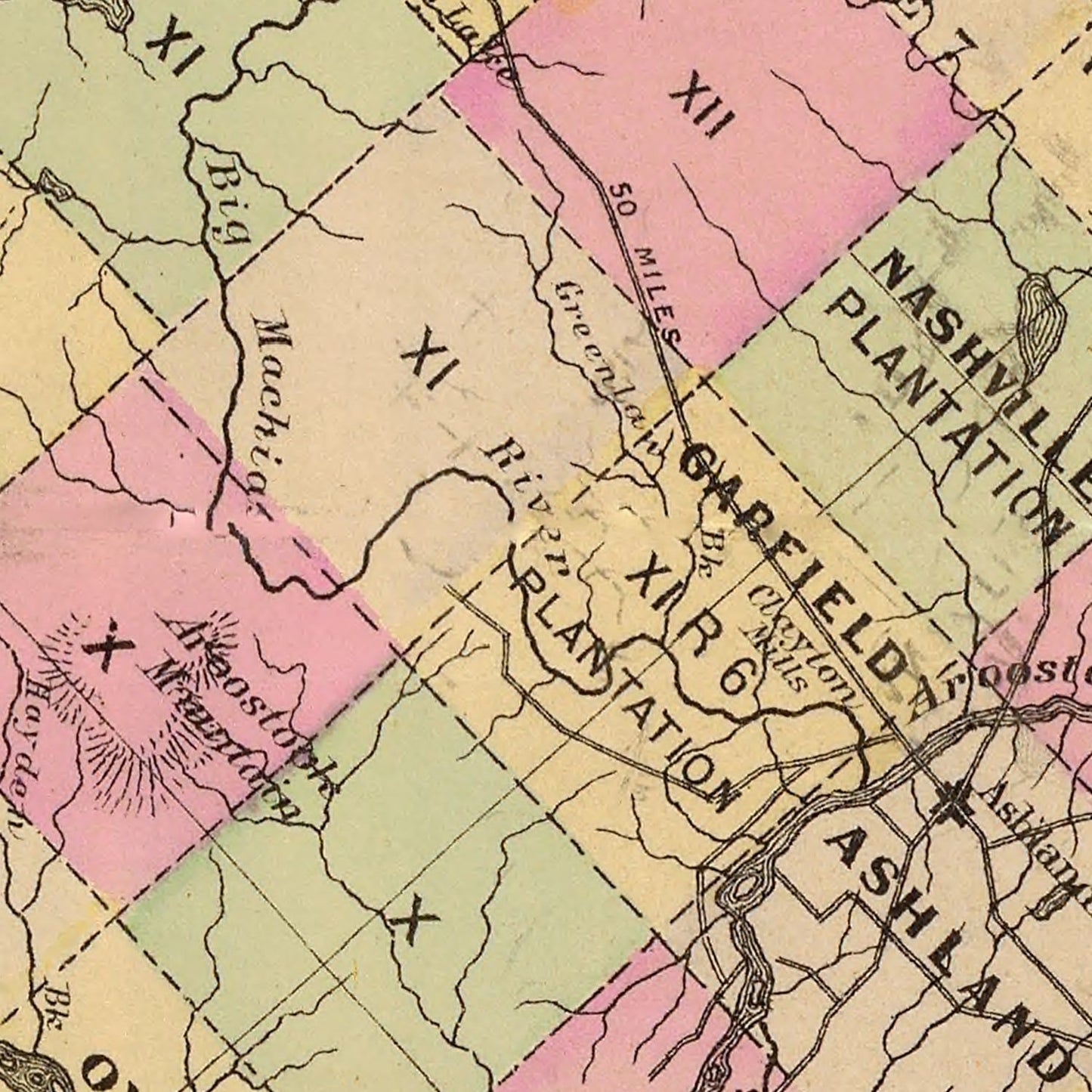 Vintage Map of Aroostook County, Maine, 1885