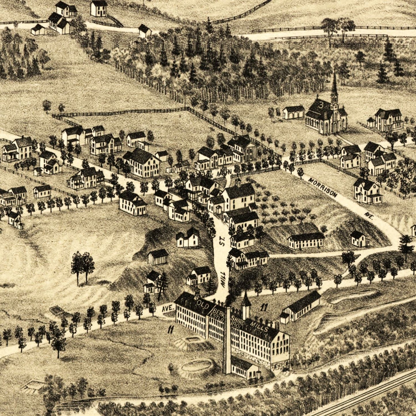Vintage Map of Dalton, Massachusetts, 1884