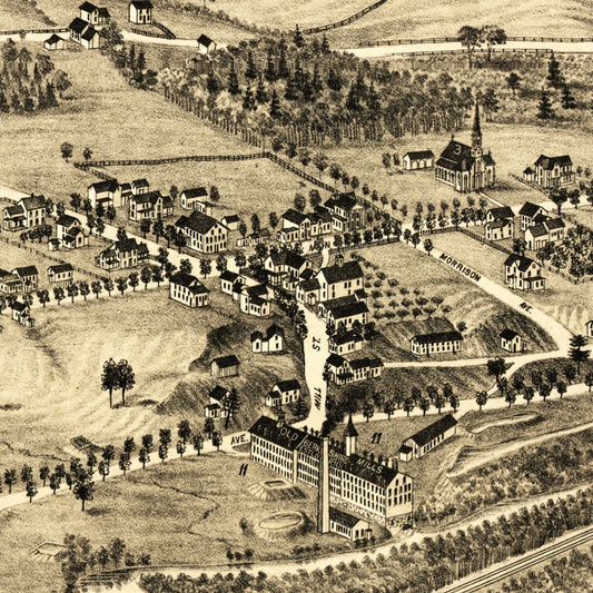 Vintage Map of Dalton, Massachusetts, 1884