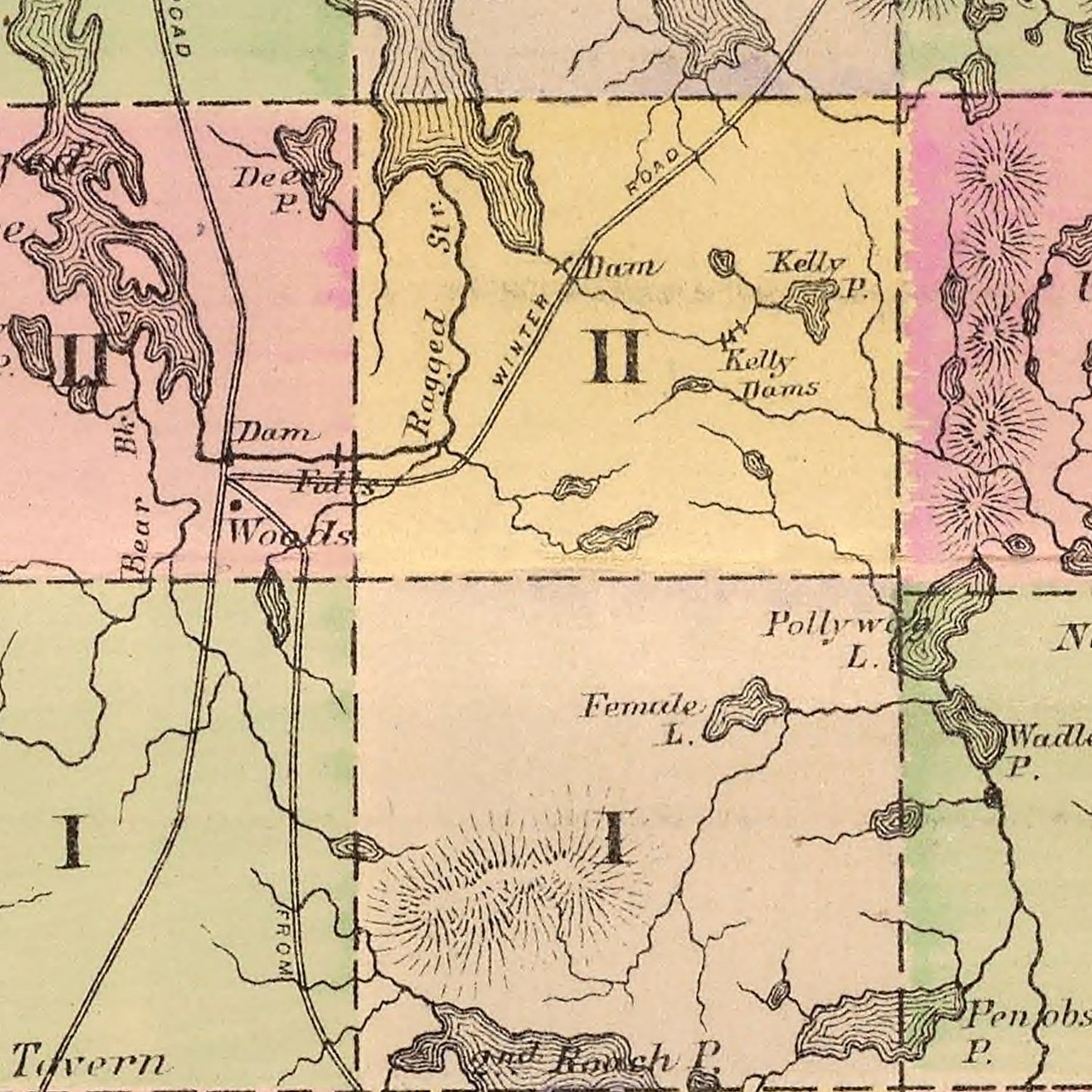 Vintage Map of Piscataquis County, Maine, 1885