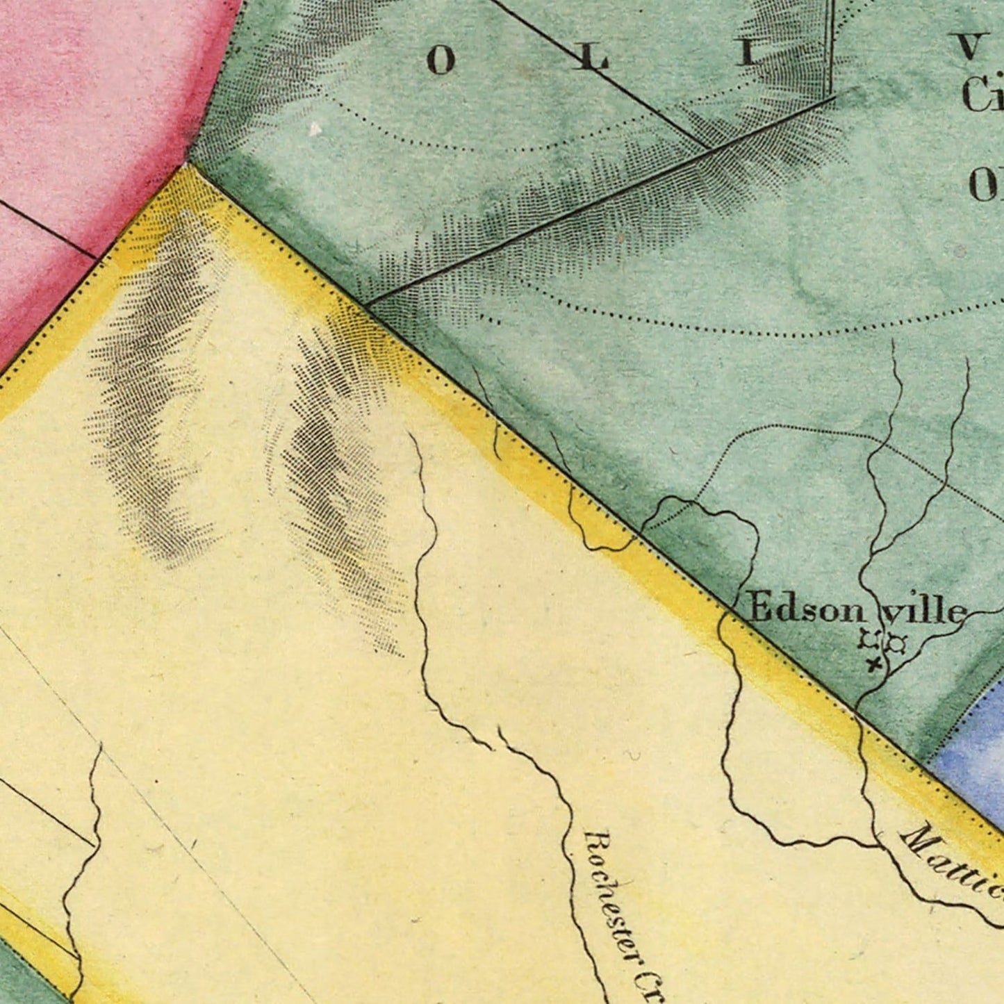 Vintage Map of Ulster County, New York, 1840