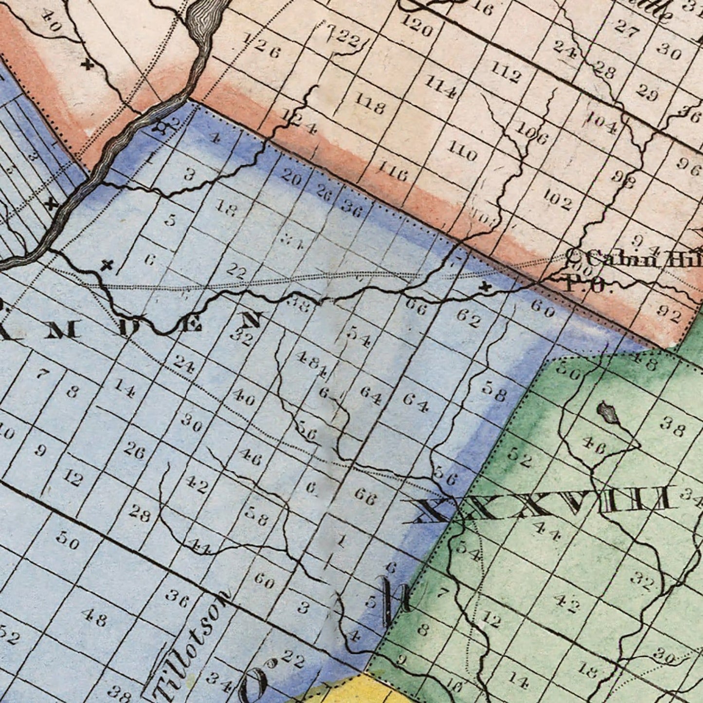 Vintage Map of Delaware County, New York, 1840