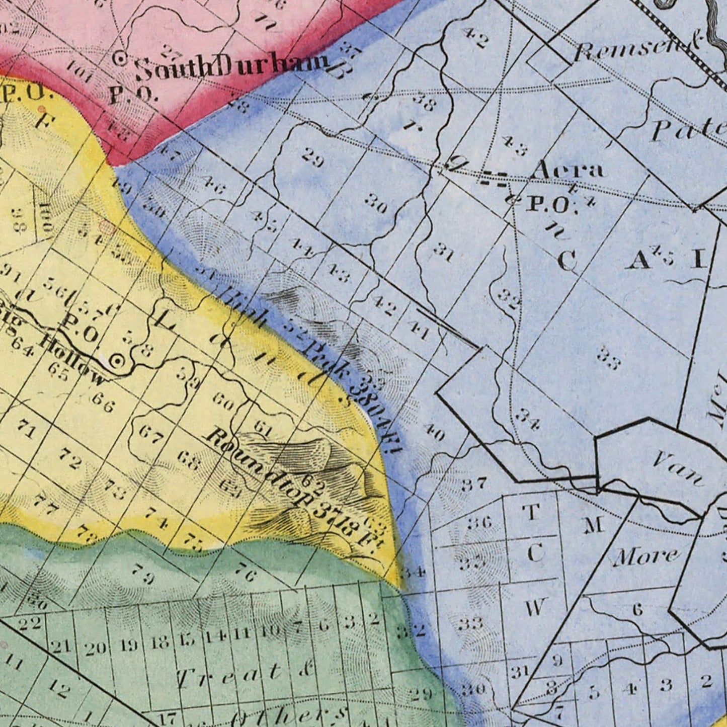Vintage Map of Greene County, New York, 1839