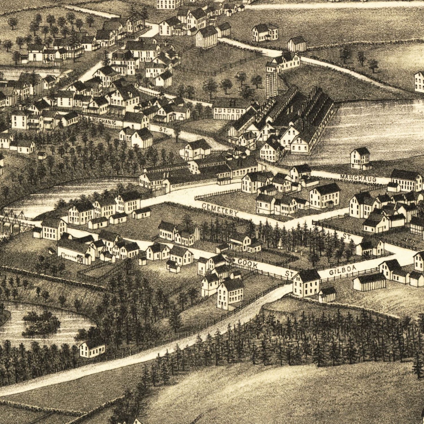 Vintage Map of East Douglas, Massachusetts, 1886