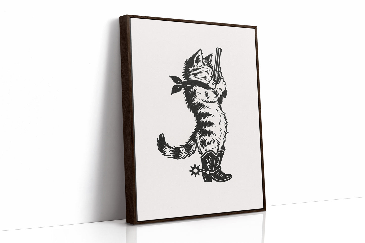 Cowboy Cat Sheriff Western Cat Wall Art Print