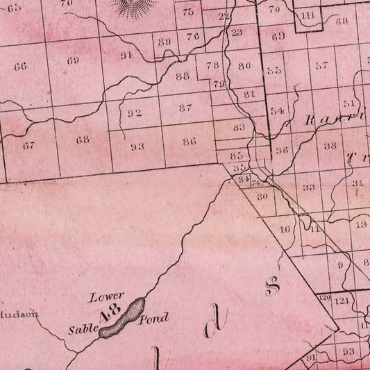 Vintage Map of Essex County, New York, 1840