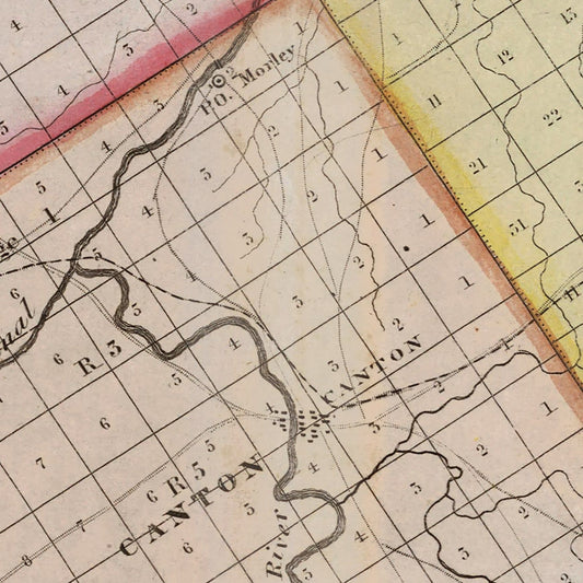 Vintage Map of St. Lawrence County, New York, 1840