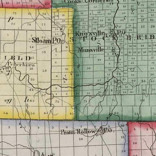 Vintage Map of Madison County, New York, 1840