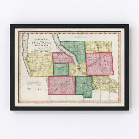 Vintage map of Tompkins County, New York, 1840
