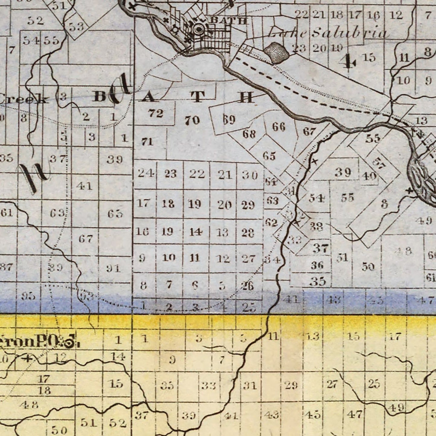 Vintage Map of Steuben County, New York, 1840
