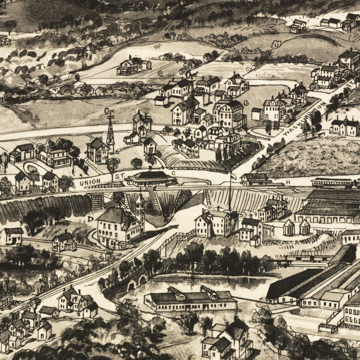 Vintage Map of East Walpole, Massachusetts, 1898