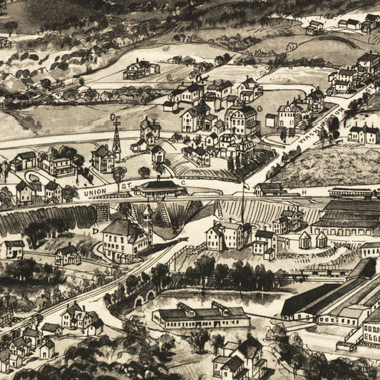 Vintage Map of East Walpole, Massachusetts, 1898