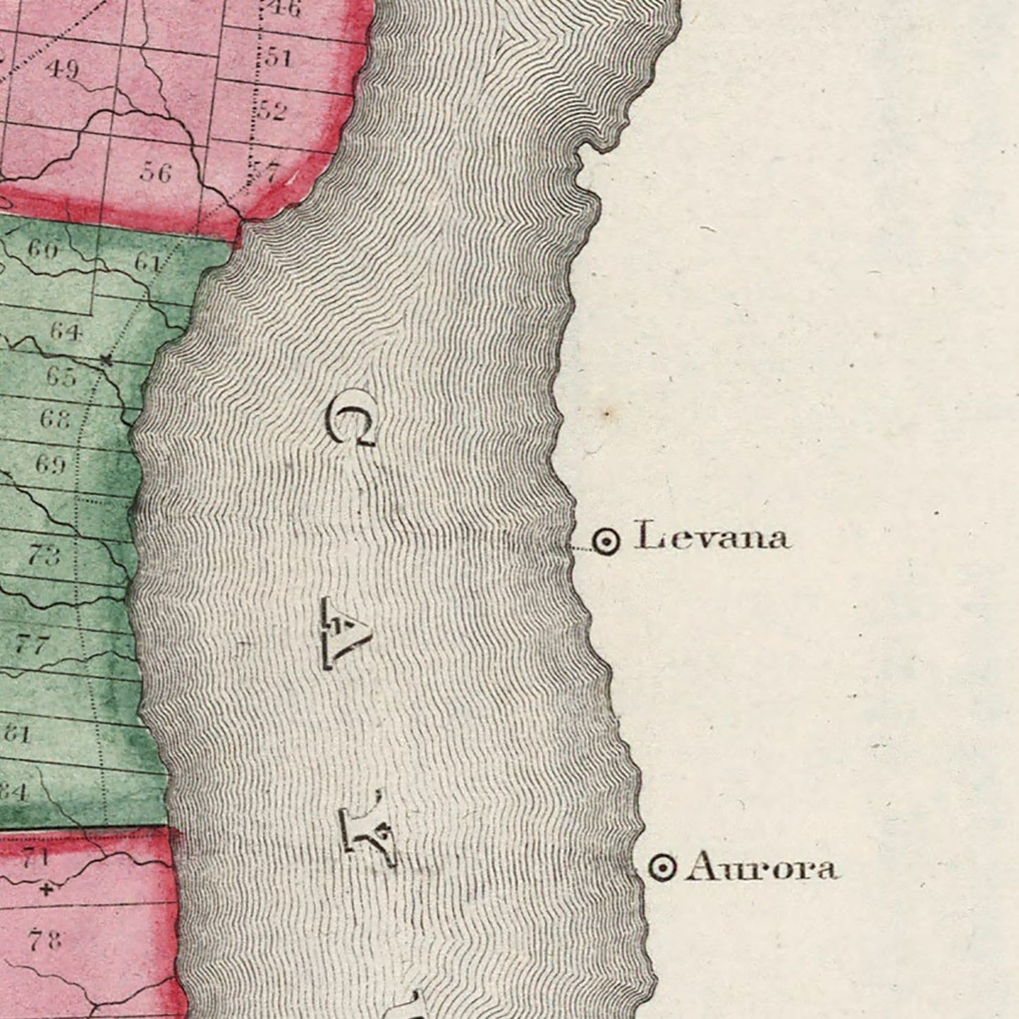 Vintage Map of Seneca County, New York, 1840