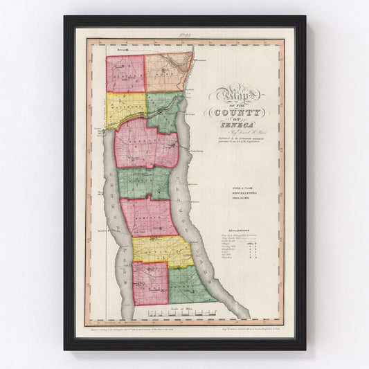 Vintage map of Seneca County, New York, 1840