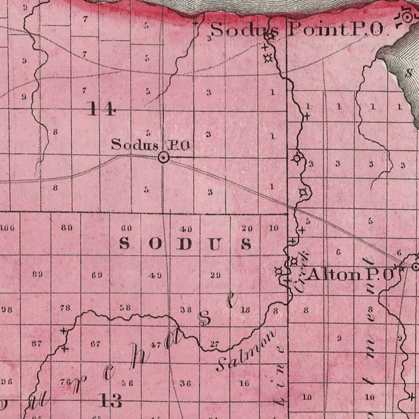 Vintage Map of Wayne County, New York 1840