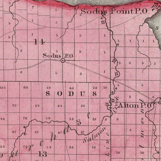 Vintage Map of Wayne County, New York 1840