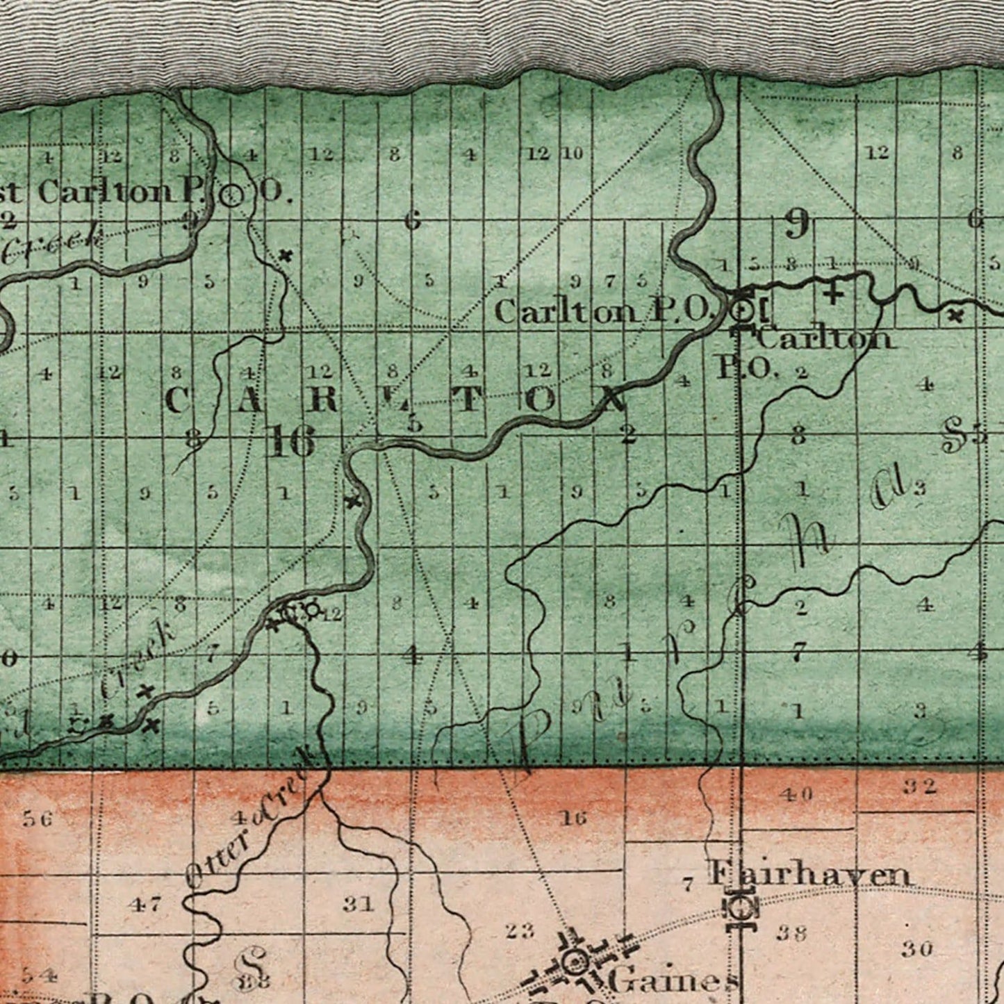 Vintage Map of Orleans County, New York, 1840