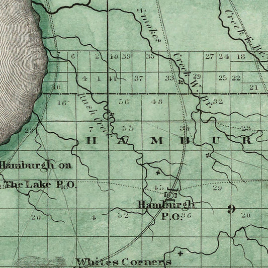 Vintage Map of Erie County, New York, 1839