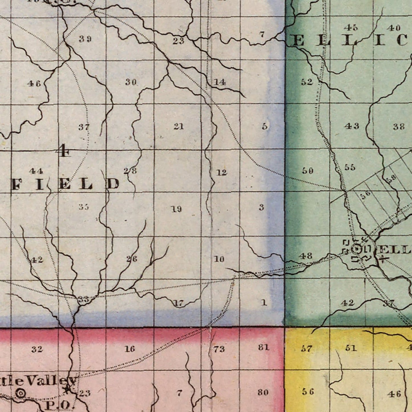 Vintage Map of Cattaraugus County, New York, 1839
