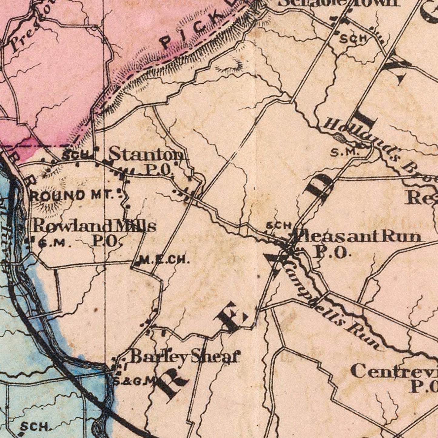 Vintage Map of Hunterdon County, New Jersey, 1872