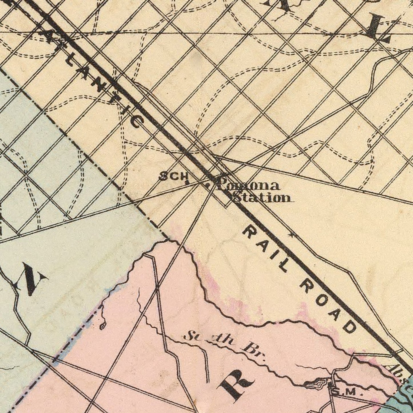 Vintage Map of Atlantic County, New Jersey, 1872