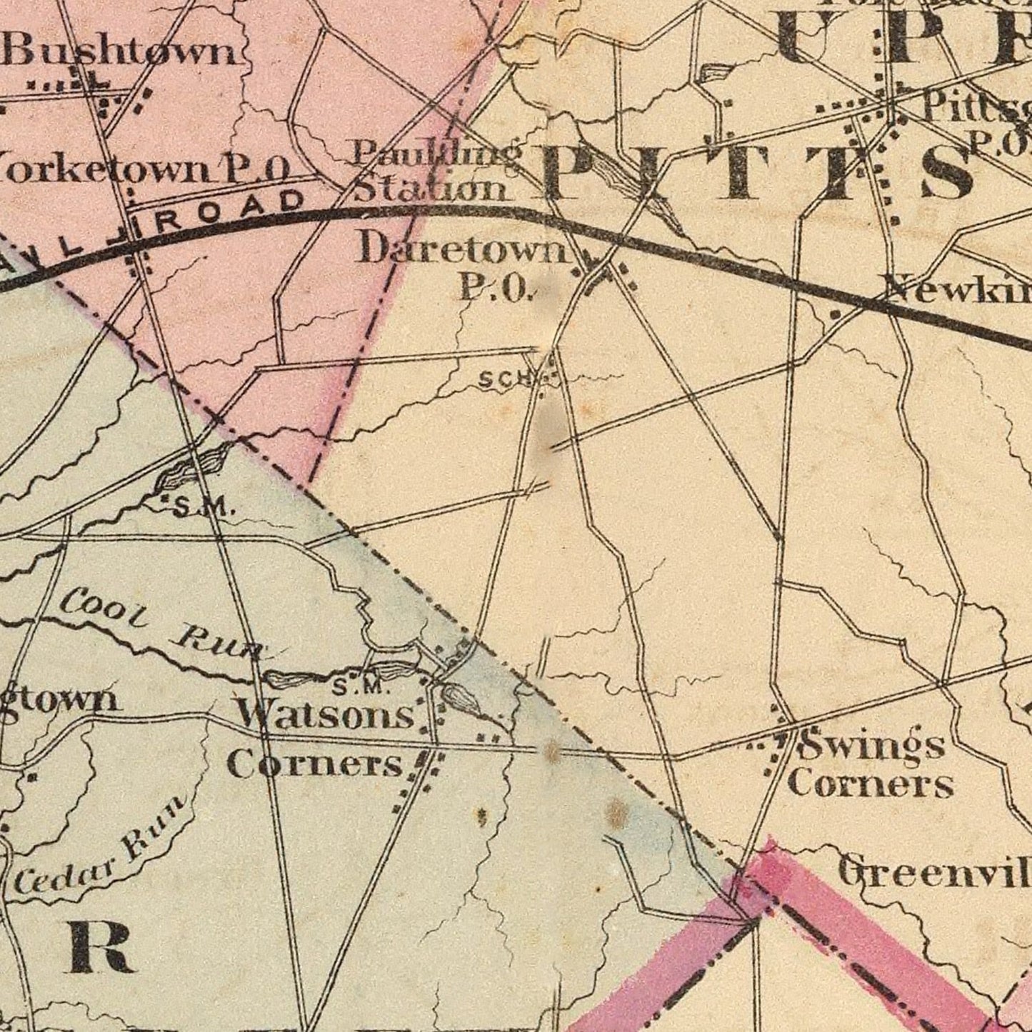 Vintage Map of Salem County, New Jersey, 1872