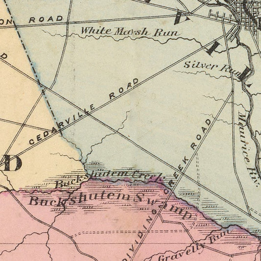Vintage Map of Cumberland County, New Jersey, 1872