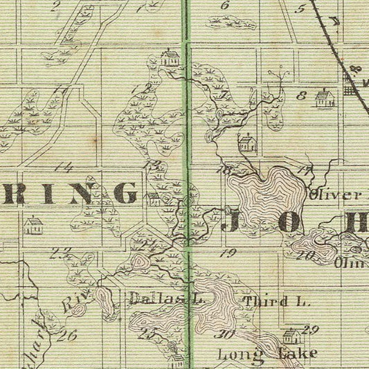 Vintage Map of LaGrange County, Indiana, 1876