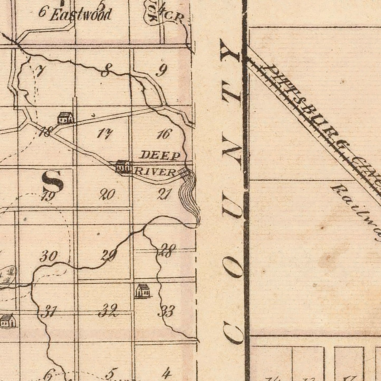 Vintage Map of Lake County, Indiana, 1876
