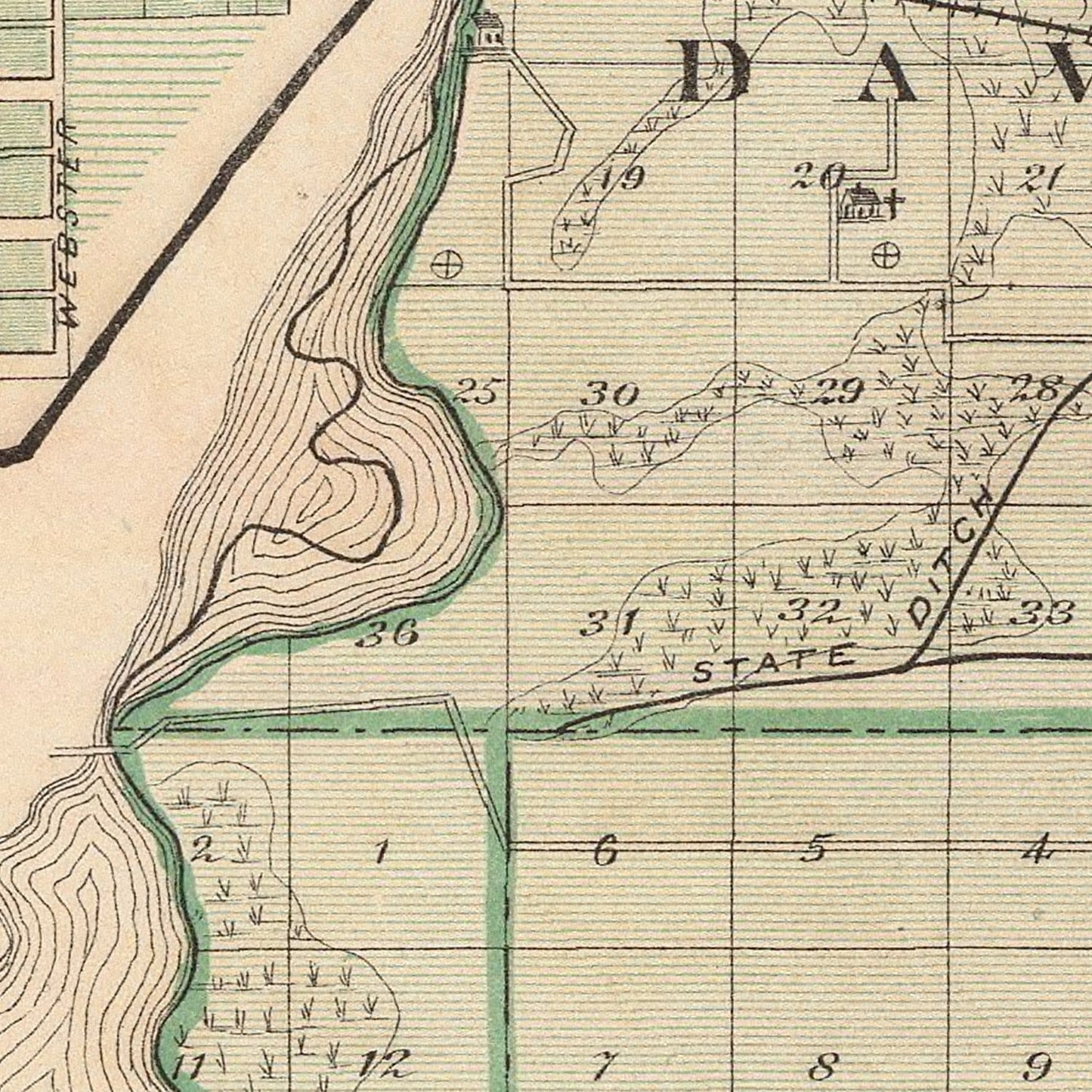 Vintage Map of Starke County, Indiana, 1876