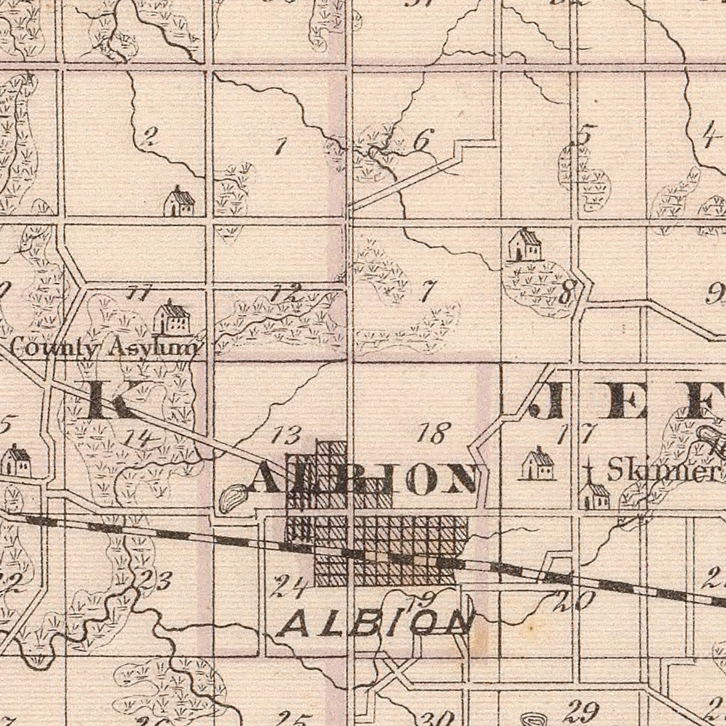 Vintage Map of Noble County, Indiana, 1876