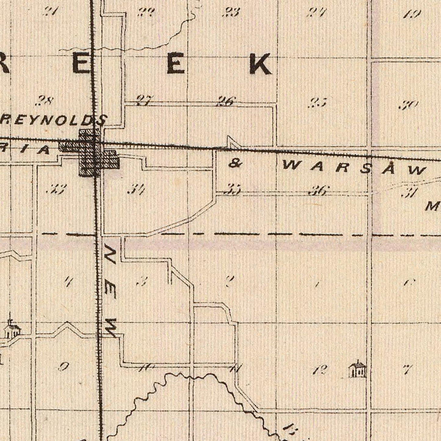 Vintage Map of White County, Indiana 1876