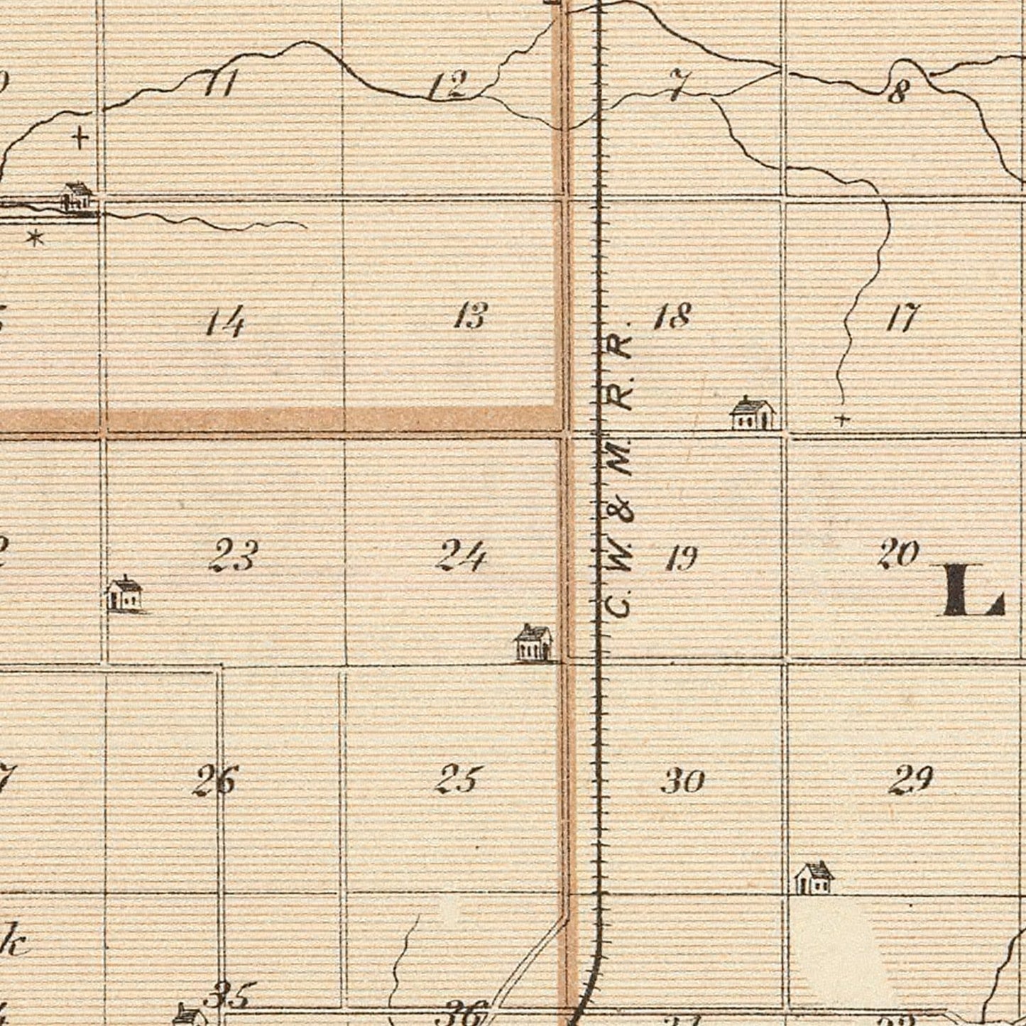 Vintage Map of Wabash County, Indiana, 1876