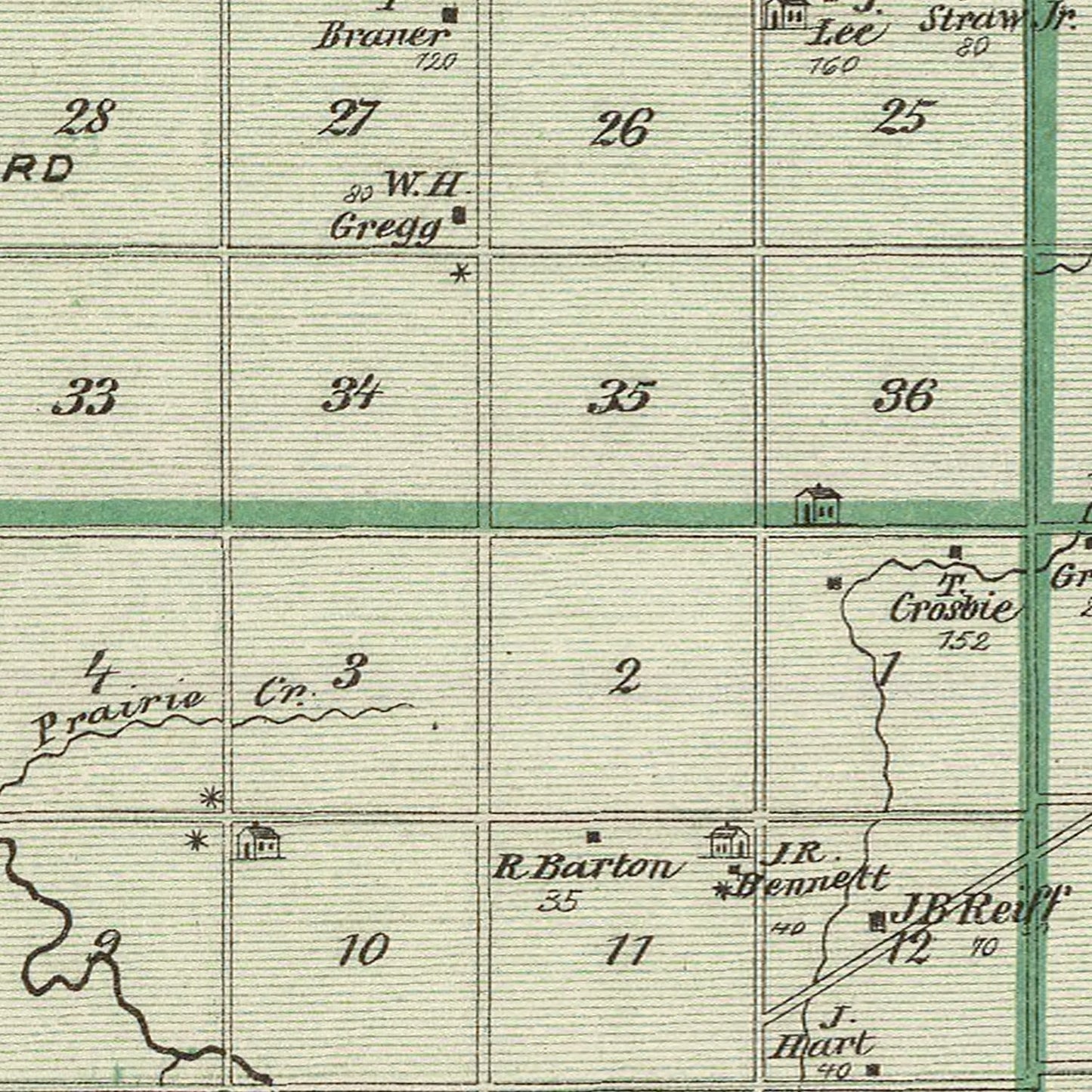Vintage Map of Wells County, Indiana, 1876