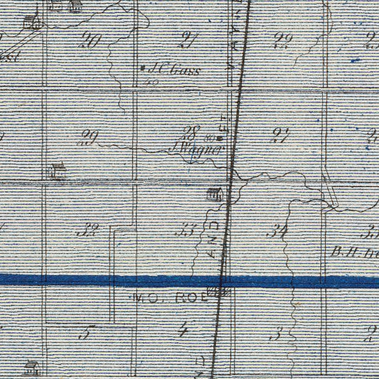 Vintage Map of Adams County, Indiana, 1876