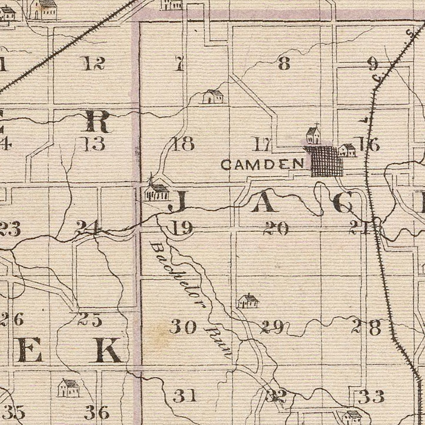 Vintage Map of Carroll County, Indiana, 1876