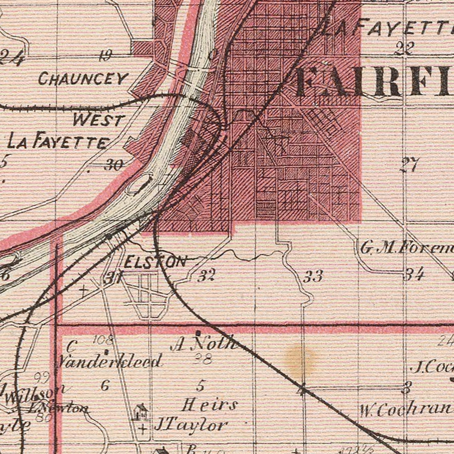 Vintage Map of Tippecanoe County, Indiana, 1876