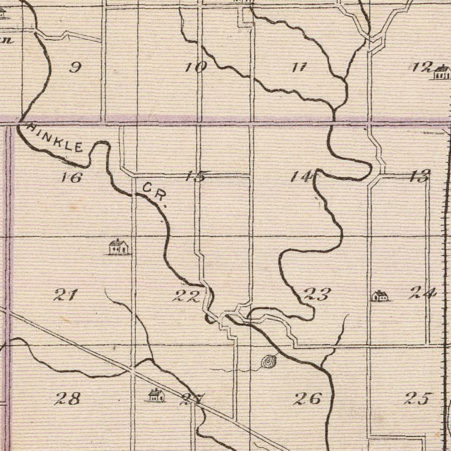 Vintage Map of Hamilton County, Indiana, 1876