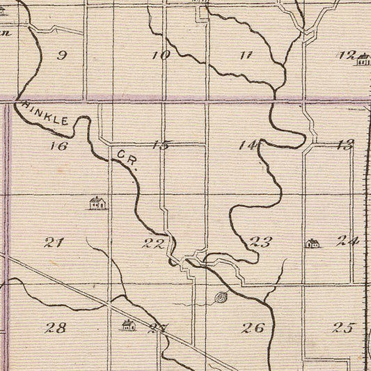 Vintage Map of Hamilton County, Indiana, 1876