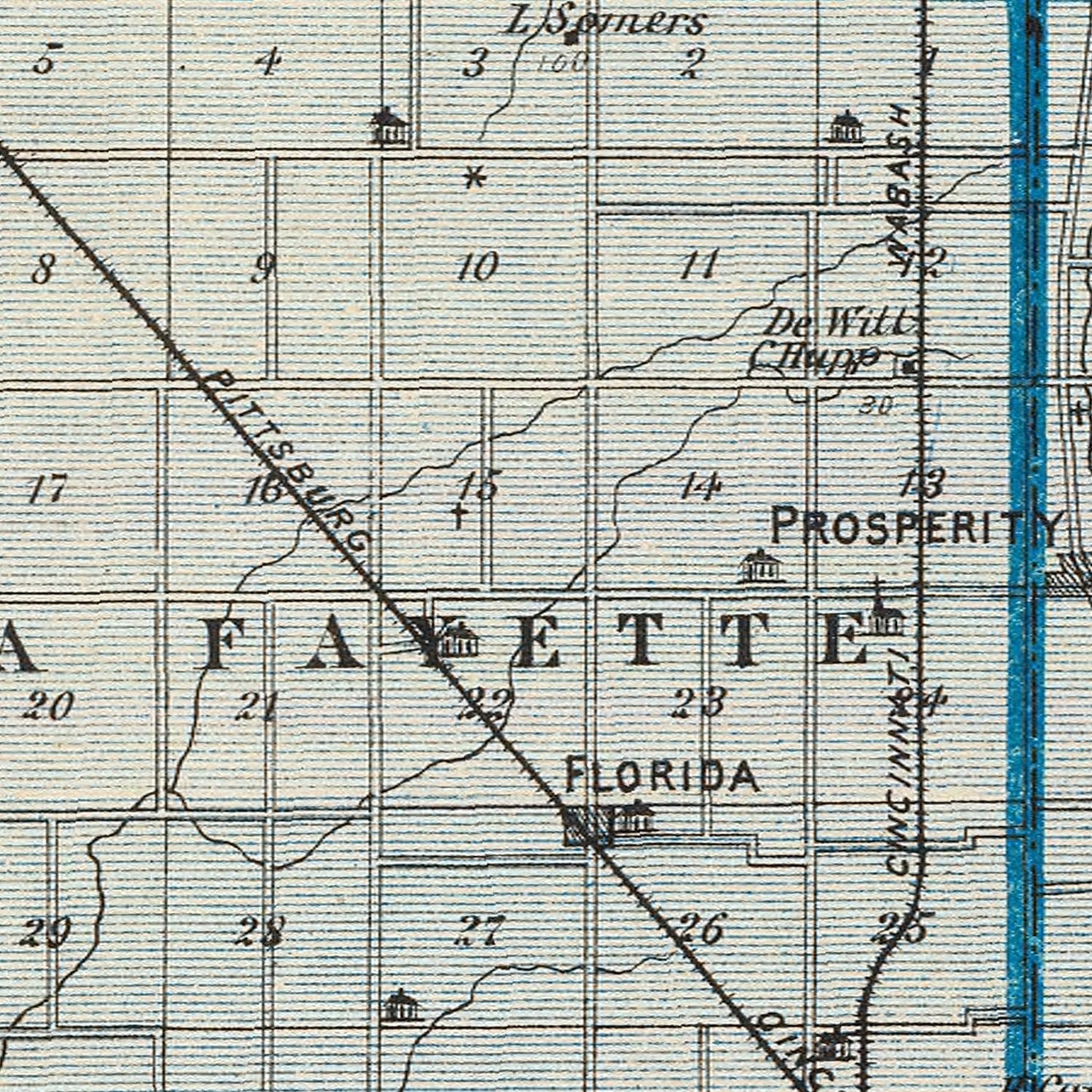 Vintage Map of Madison County, Indiana, 1876
