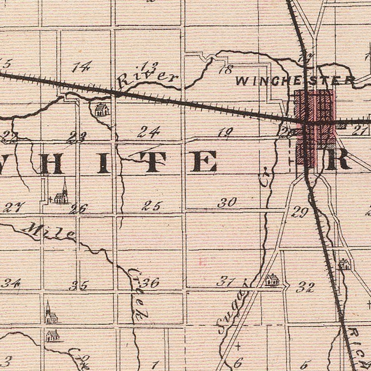 Vintage Map of Randolph County, Indiana, 1876