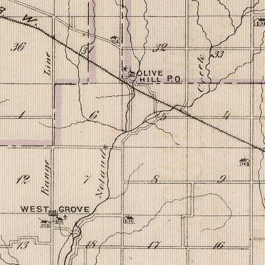 Vintage Map of Wayne County, Indiana 1876