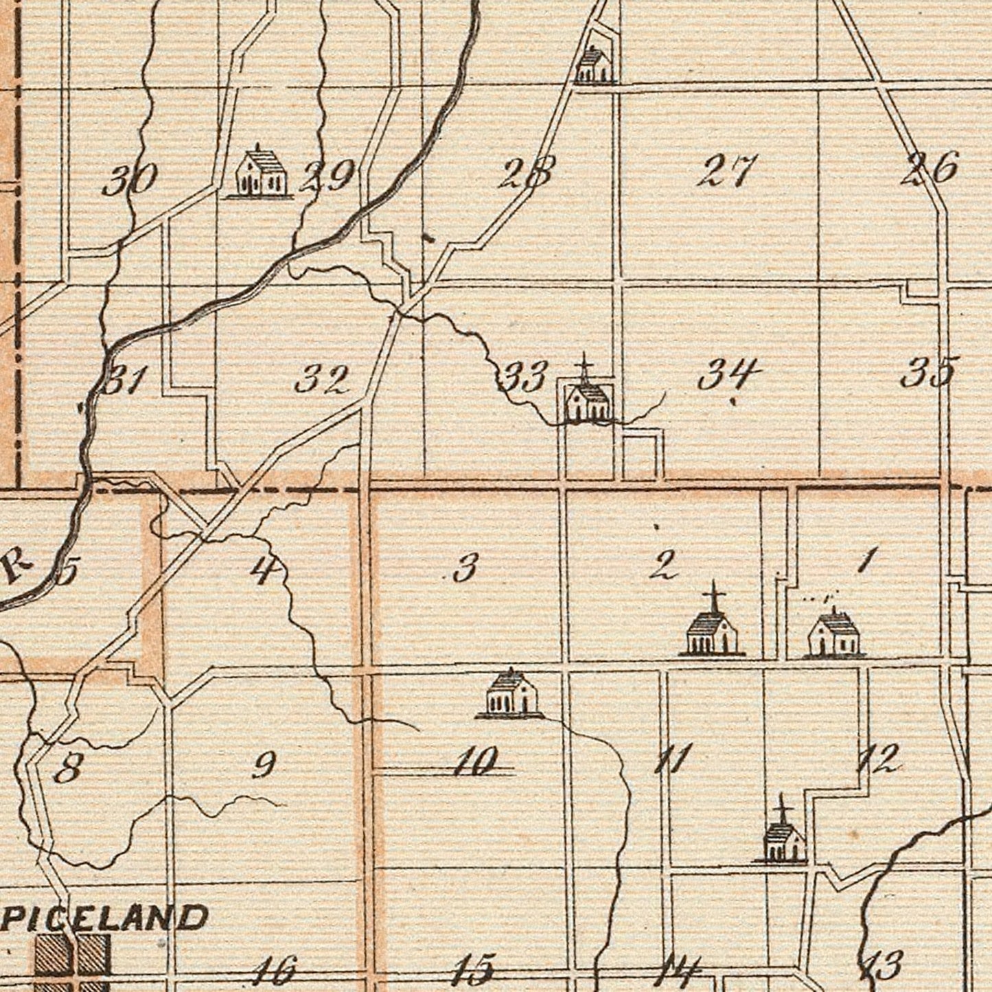 Vintage Map of Henry County, Indiana, 1876