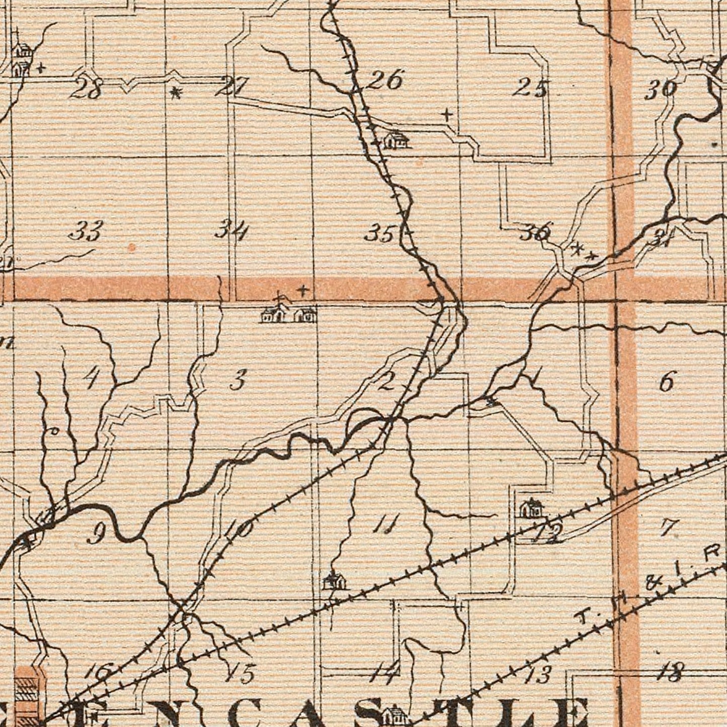 Vintage Map of Putnam County, Indiana, 1876