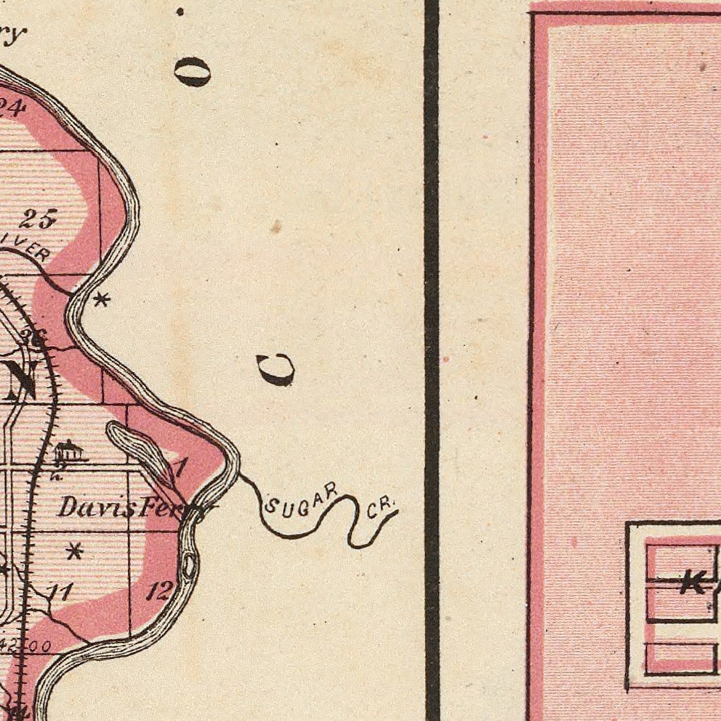 Vintage Map of Vermillion County, Indiana, 1876