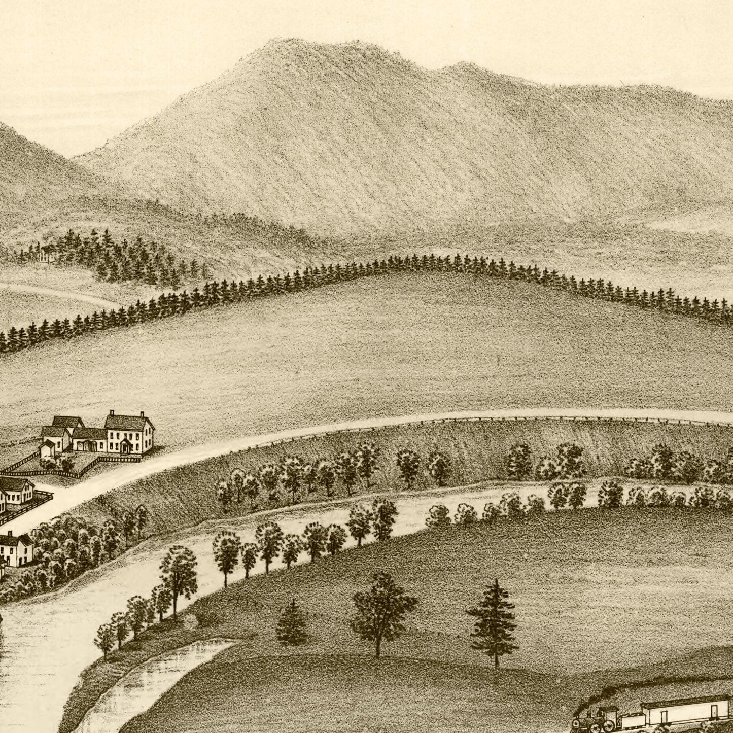 Vintage Map of Glendale, Massachusetts, 1890