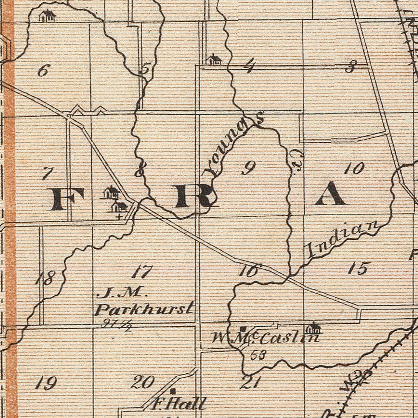 Vintage Map of Johnson County, Indiana, 1876