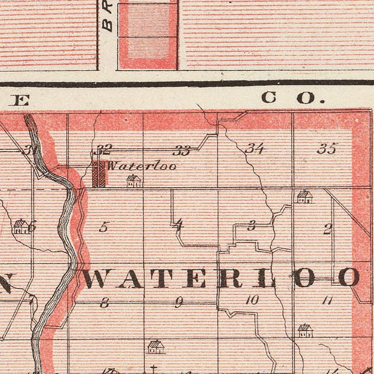 Vintage Map of Fayette County, Indiana, 1876