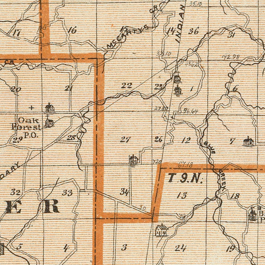 Vintage Map of Franklin County, Indiana, 1876