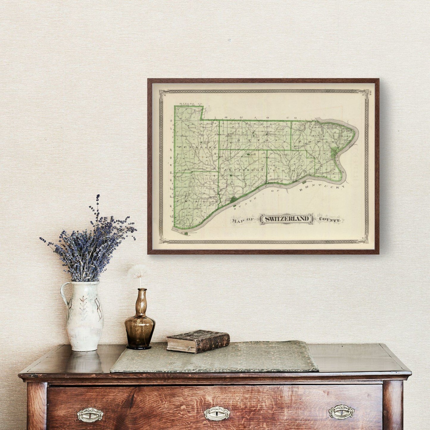 Vintage Map of Switzerland County, Indiana, 1876